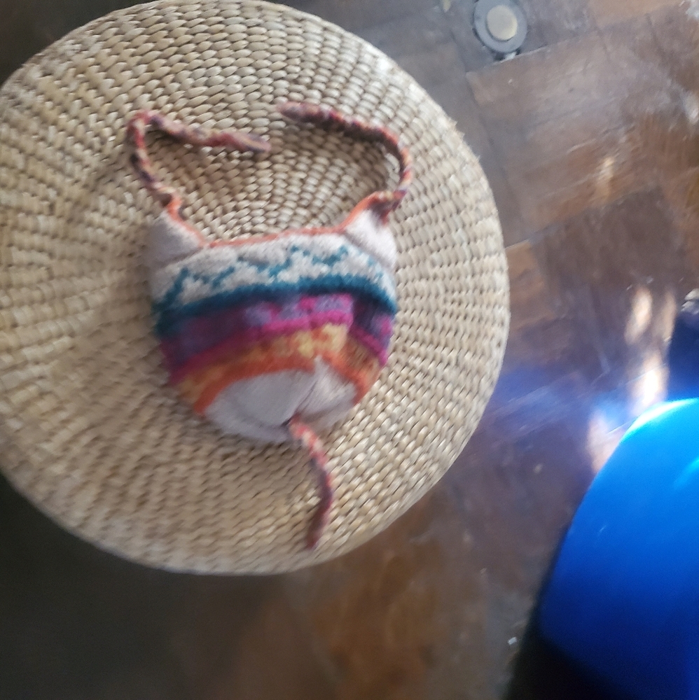 Toddler fleece lined hand knit winter hat